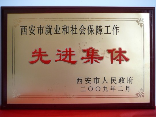 2009年2月，被西安市政府評(píng)為西安市就業(yè)和社會(huì)保障工作先進(jìn)集體